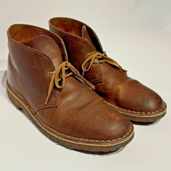 Clarks Originals Desert Boot Chukka Brown Leather Crepe Soles Men’s Size 9M main image 4